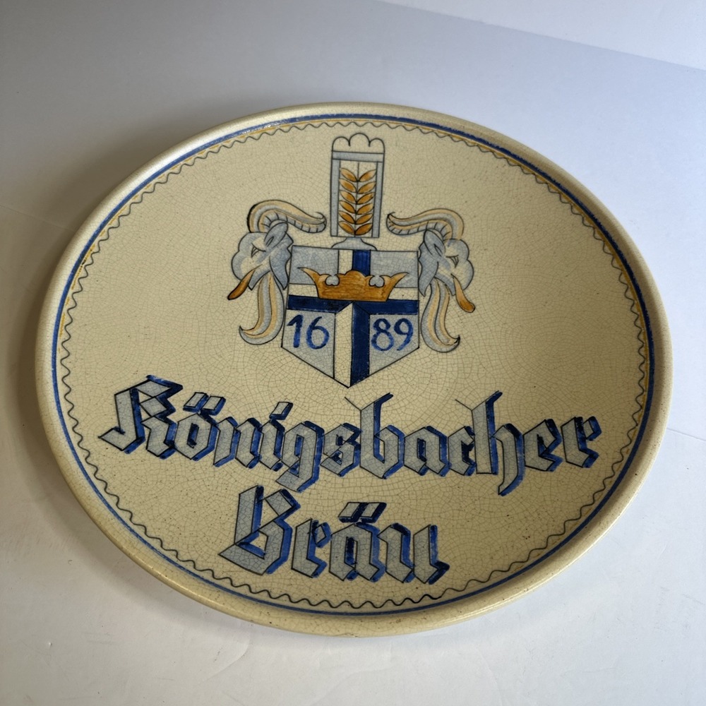 Vtg. Königsbacher Bräu German Brewery Advertising Wall Plaque 13 Inch Beer Sign